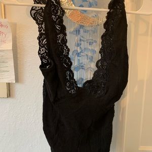 Free People intimates black lace tank top size s